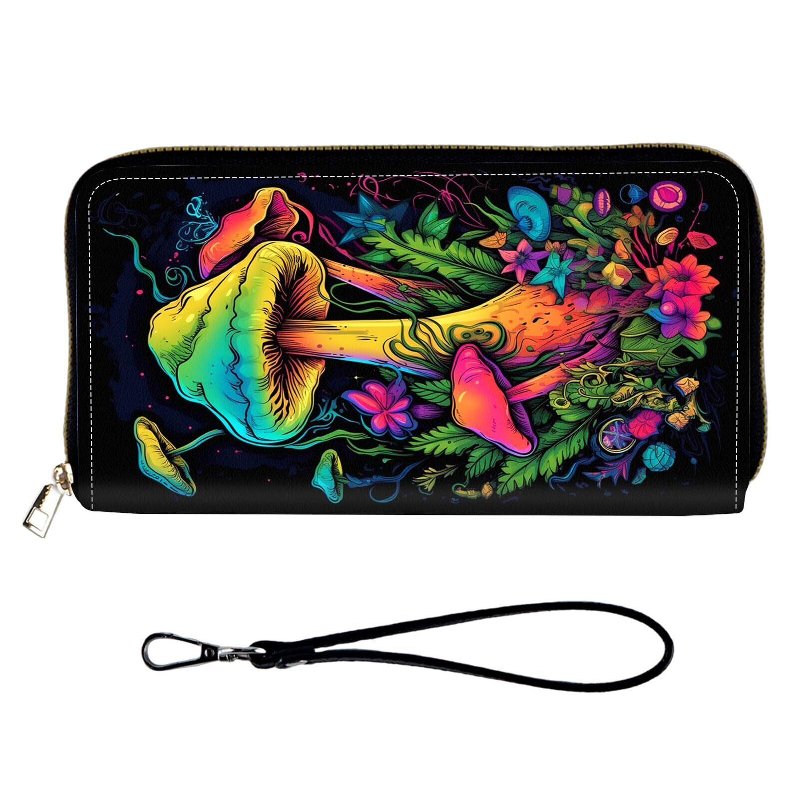 3681 Rfid Blocking Wallet Large Capacity Clutch Purse With Wrist Strap